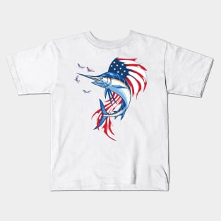 Fishing Patriotic Sailfish Kids T-Shirt